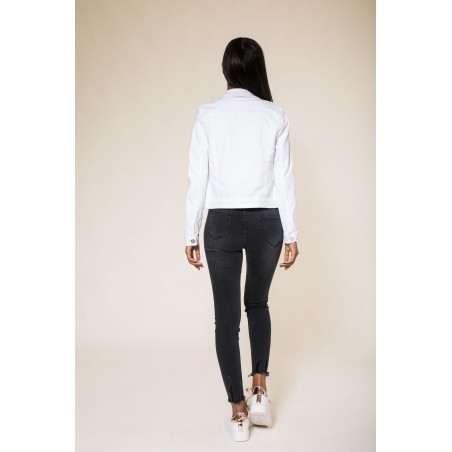 Veste jean cintrée courte blanche Nina Carter - Matière noble 36,90 €