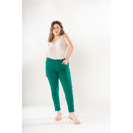 Pantalon stretch vert Nina Carter femme - Matière noble 29,90€