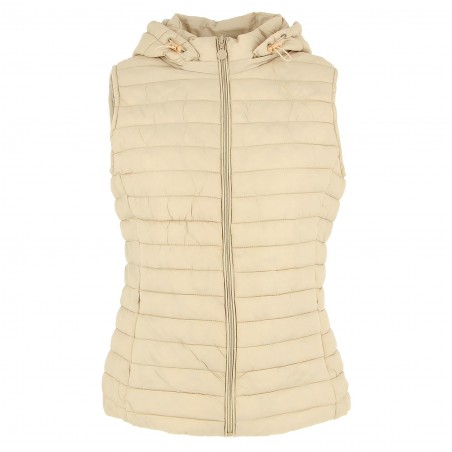 Doudoune femme sans manche Fashion Paris beige - Matière noble 24,90€