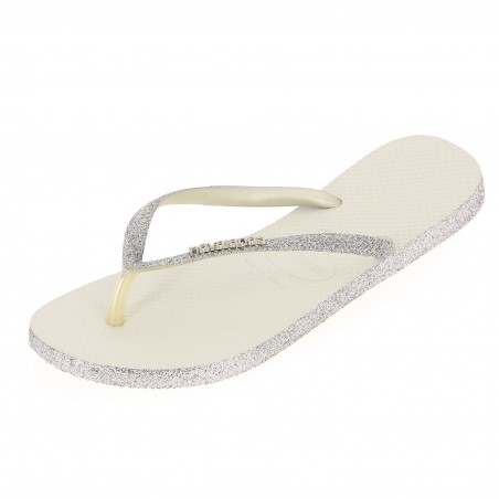 Tong femme Havaianas, paillettes argent - Matière noble 19,90€