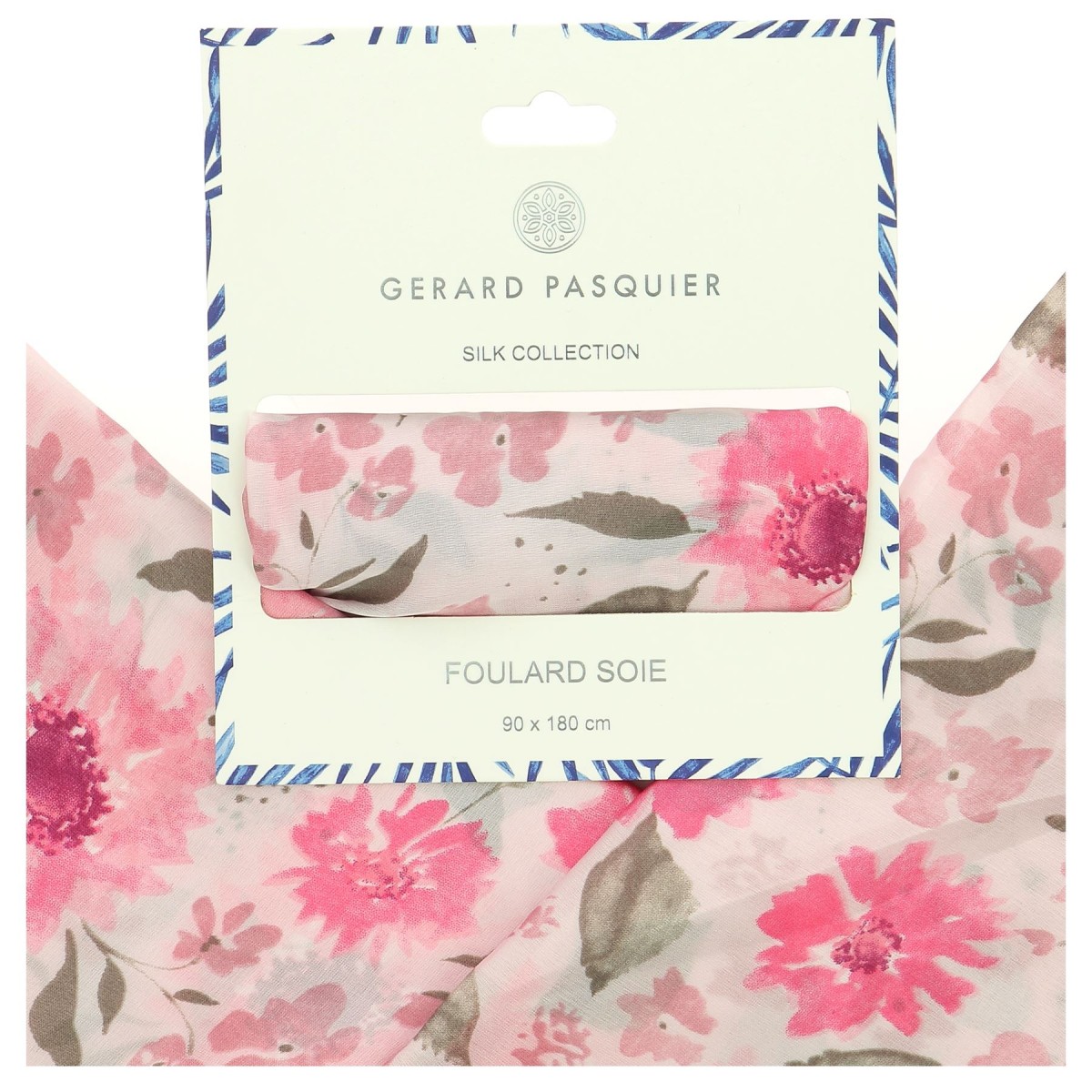 Foulard femme G.Pasquier motif floral  - Matière noble 12,90€