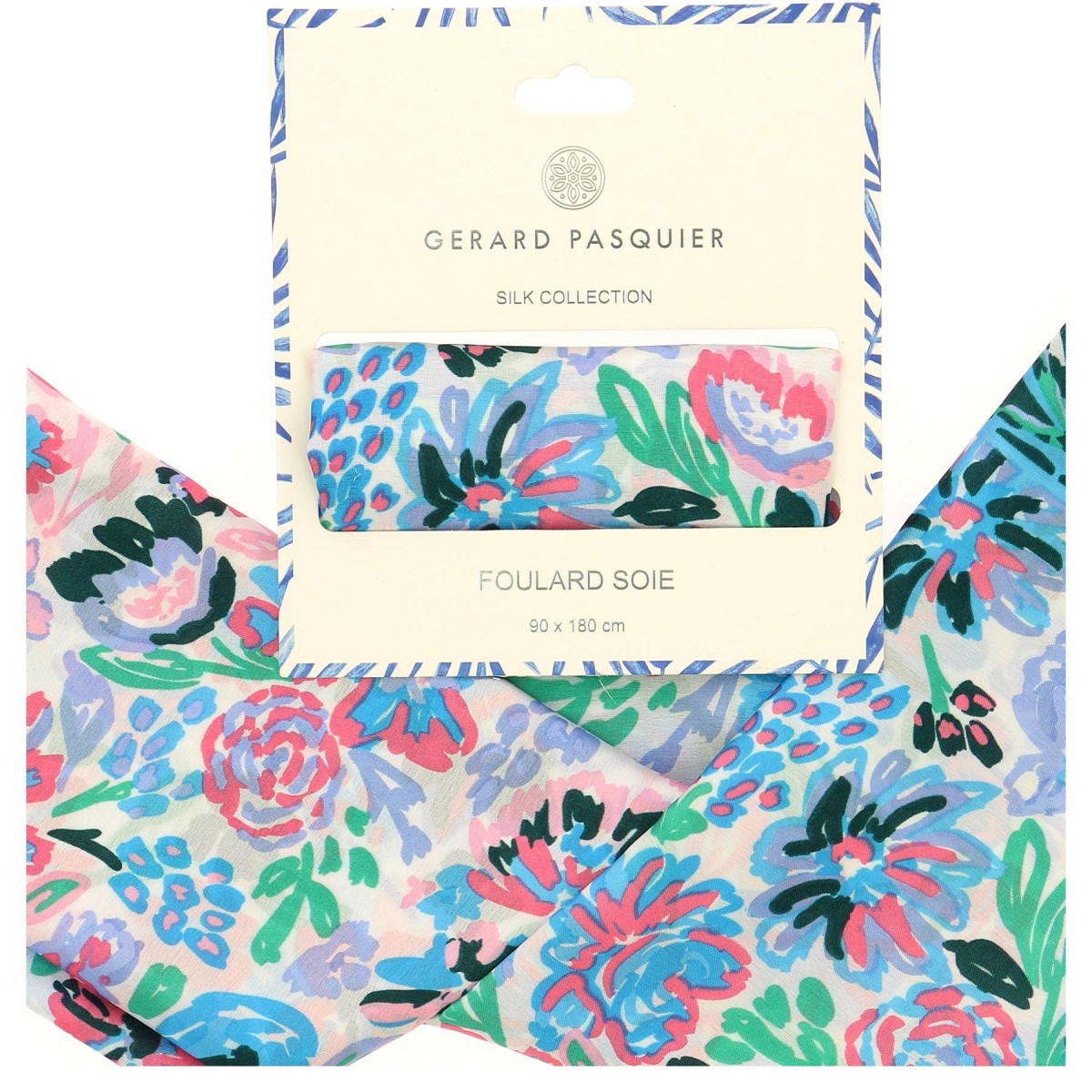 Foulard femme Gérard Pasquier, soie et viscose, multicolore  - Matière noble 12,90€