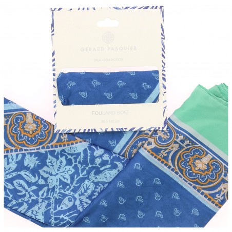 Foulard femme G. Pasquier bleu-vert  - Matière noble 12,90€