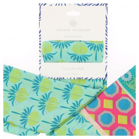 Foulard femme Gérard Pasquier, soie et viscose, multicolore  - Matière noble 12,90€