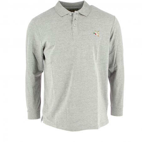 Polo manches longues Chevignon gris chiné - Matière noble 19,90€