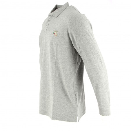 Polo manches longues Chevignon gris chiné - Matière noble 19,90€