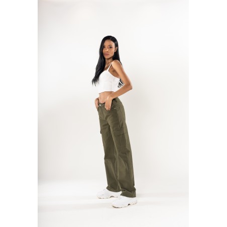 PANTALON CARGO LARGE NINA CARTER KAKI