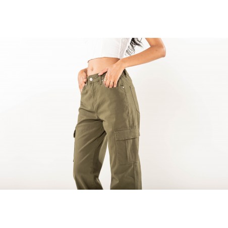 PANTALON CARGO LARGE NINA CARTER KAKI