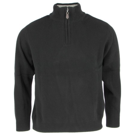 PULL HOMME NOIR COL MONTANT...