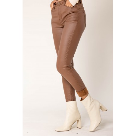 Jean enduit Push up marron Nina Carter stretch - Matière noble 26.90€