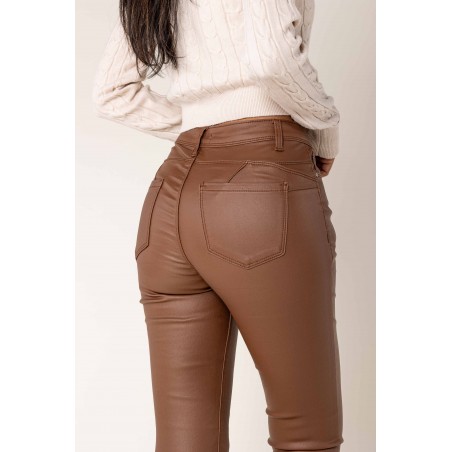 Jean enduit Push up marron Nina Carter stretch - Matière noble 26.90€