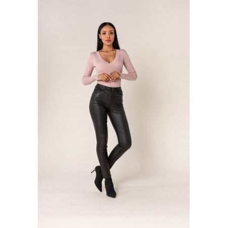 Jean slim enduit noir Nina Carter stretch - Matière noble 26.90€