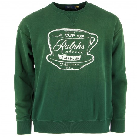 Sweat RALPH LAUREN Ralph's coffee unisex, vert, col rond - Matière-noble 69€