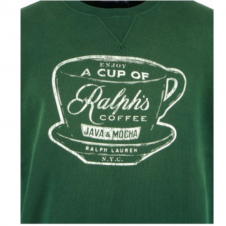 Sweat RALPH LAUREN Ralph's coffee unisex, vert, col rond - Matière-noble 69€