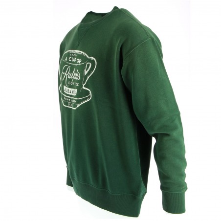 Sweat RALPH LAUREN Ralph's coffee unisex, vert, col rond - Matière-noble 69€
