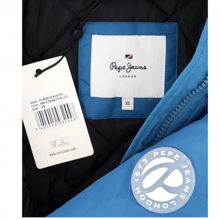 Doudoune courte femme PEPE JEANS bleue - Matière noble 59.90€