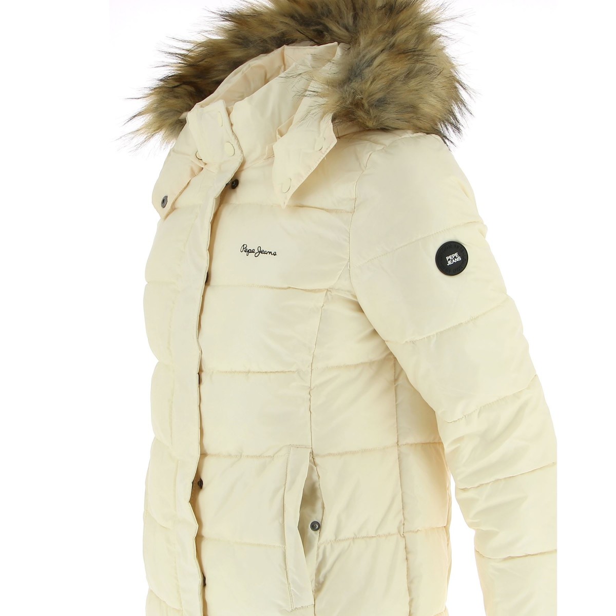 Doudoune PEPE JEANS femme ivoire - Matière noble 69.90€