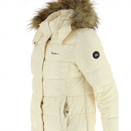 Doudoune PEPE JEANS femme ivoire - Matière noble 69.90€