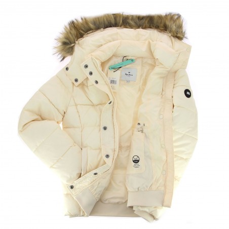 Doudoune PEPE JEANS femme ivoire - Matière noble 69.90€