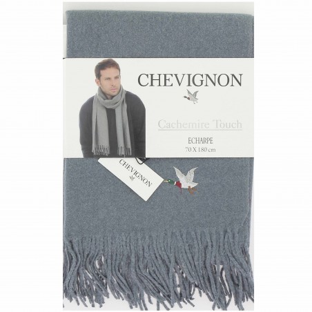 Echarpe homme CHEVIGNON gris, toucher cachemire - Matière noble 19.90 euros