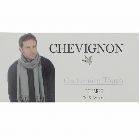 Echarpe homme CHEVIGNON noire, toucher cachemire - Matière noble 19.90 euros