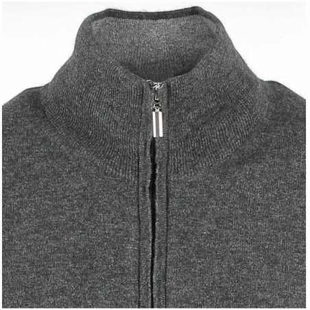 Gilet homme Cachemire, laine et soie anthracite - Matière noble 39.90€