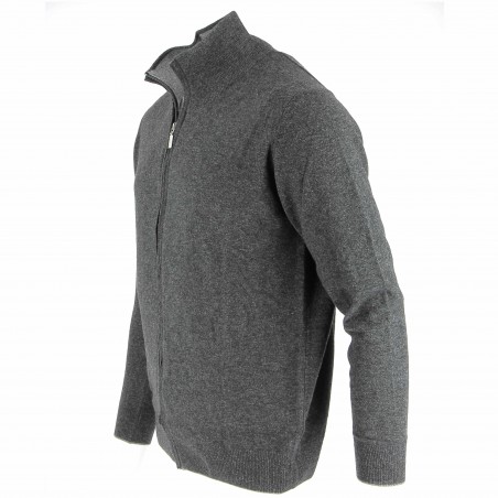 Gilet homme Cachemire, laine et soie anthracite - Matière noble 39.90€