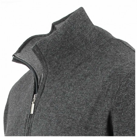 Gilet homme Cachemire, laine et soie anthracite - Matière noble 39.90€
