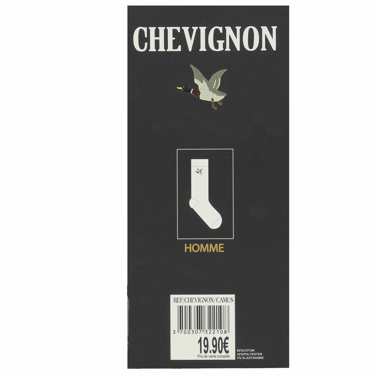 Chaussettes homme Chevignon 65% Coton - Matière noble 2.90€