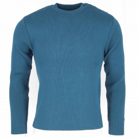 Pull marin homme Mérinos  bleu Paon - Matière noble 49.90€