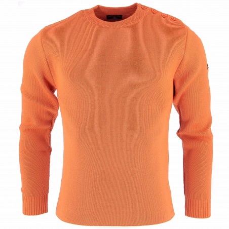 Pull marin Mérinos orange - Matière noble 49.90€