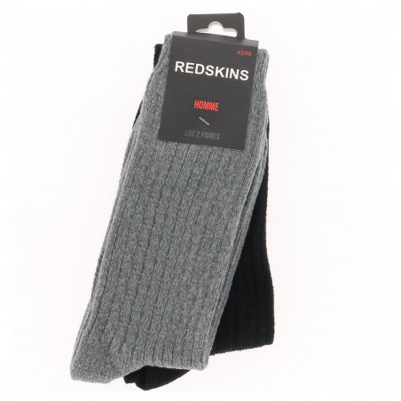 Lot 2 paires chaussettes Cachemire REDSKINS, gris/noir 8,50€