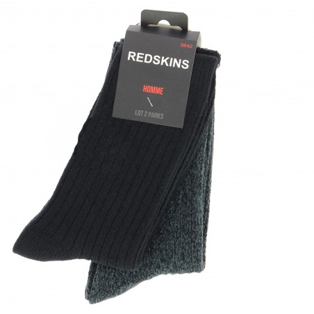 Lot 2 paires chaussettes Cachemire TOUCH REDSKINS, gris/noir 8,50€