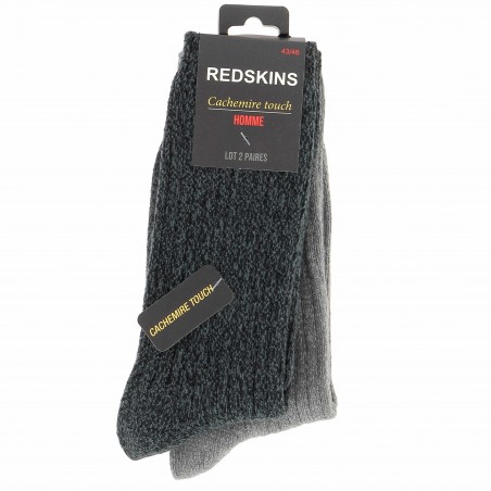 Lot 2 paires chaussettes Cachemire TOUCH REDSKINS, anthracite/gris 8,50€