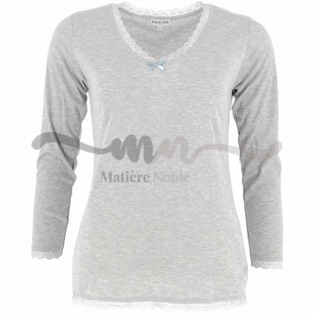 Tee-shirt chaud RODIER gris, livraison rapide, paiement Sécurisé 8,90€