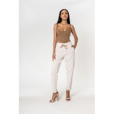 Pantalon ample crème Nina Carter - Matière noble 29,90€