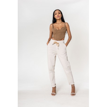 Pantalon ample crème Nina Carter - Matière noble 29,90€