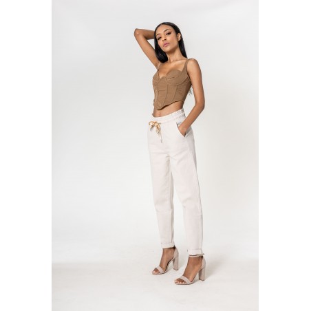Pantalon ample crème Nina Carter - Matière noble 29,90€