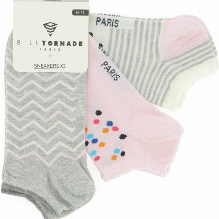 Lot de 3 paires de socquettes fantaisies Bill Tornade - Matière noble 4.50€