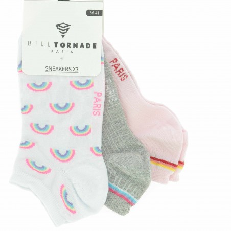 Lot de 3 paires de socquettes fantaisies Bill Tornade - Matière noble 4.50€
