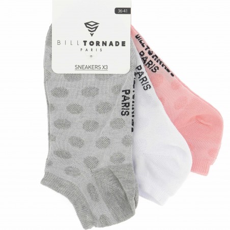 Lot de 3 paires de socquettes fantaisies Bill Tornade - Matière noble 4.50€