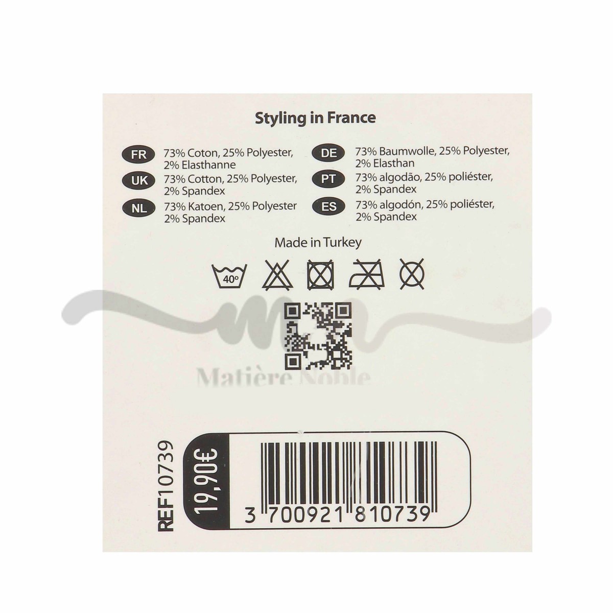 Lot de 3 paires de socquettes blanc Bill Tornade - Matière noble 4.50€