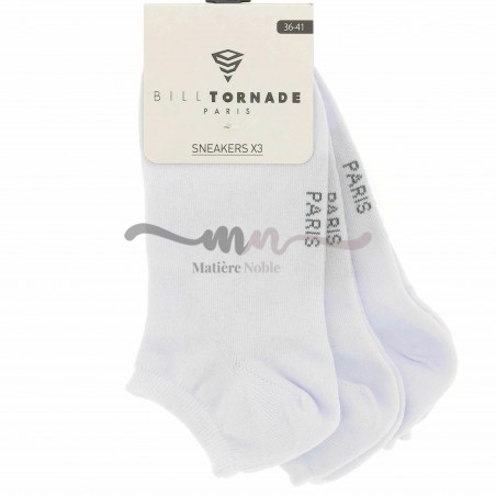 Lot de 3 paires de socquettes blanc Bill Tornade - Matière noble 4.50€