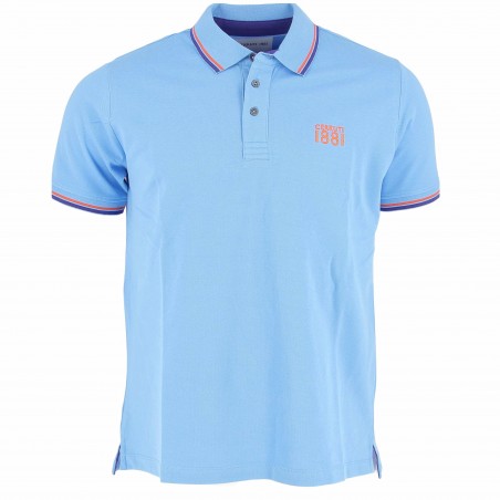 Polo homme CERRUTI 1881 bleu fantaisie - Matiere-noble 26,90€