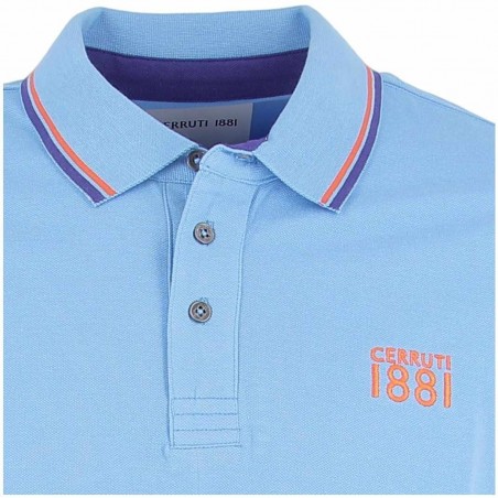 Polo homme CERRUTI 1881 bleu fantaisie - Matiere-noble 26,90€