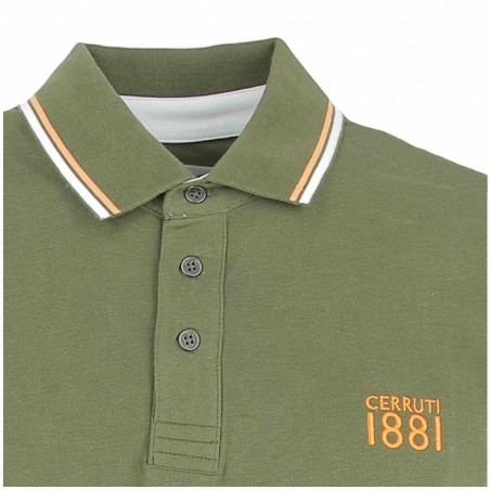 Polo homme CERRUTI 1881 kaki fantaisie - Matiere-noble 26,90€