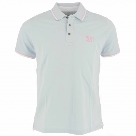 Polo homme CERRUTI 1881 bleu pastel fantaisie - Matiere-noble 26,90€