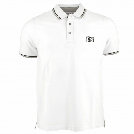 Polo homme CERRUTI 1881 blanc fantaisie - Matiere-noble 29,90€