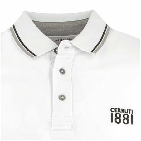 Polo homme CERRUTI 1881 blanc fantaisie - Matiere-noble 29,90€