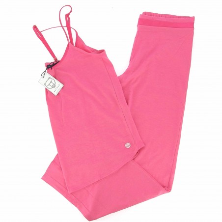 Pyjama femme ARTHUR rose, pantalon et caraco - Matière noble 39.90€